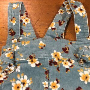 Tahari Girls Corduroy Floral Jumper Dress  Size 4T